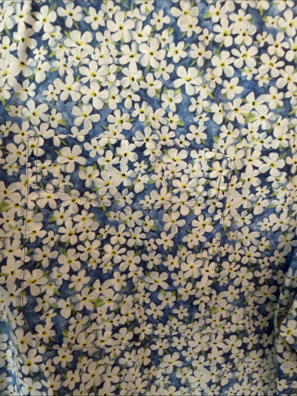 J. Crew Blue and White Floral Short-Sleeve Button-Down Shirt - Picture 4 of 6